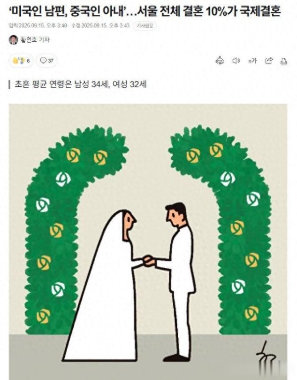 掌上世界 美国丈夫、中国妻子…首尔每十对新婚夫妻就有一对跨国恋!